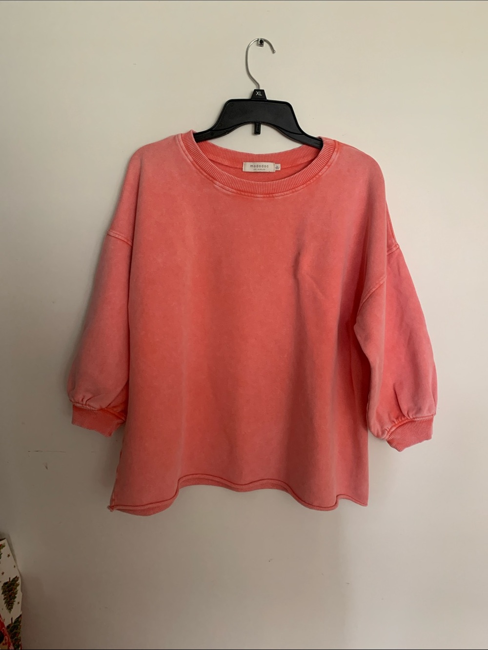 Mododoc Washed Coral Crewneck Sweatshirt